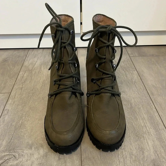 Seychelles NWOT Leather Lace-Up Green, Size 8.5 - Picture 2 of 8